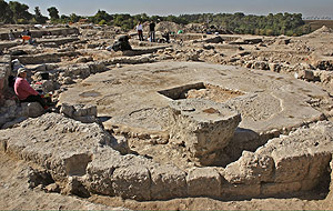 The round structure built of well-dressed ashlar stones uncovered in the IAA's excavation at Mishmar David
